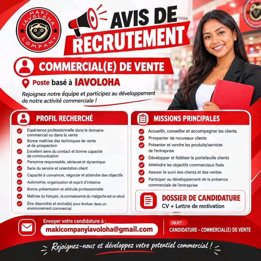 🚨 NOUS RECRUTONS ! 📍 Maki Company Iavoloha - Officiel — photo 1