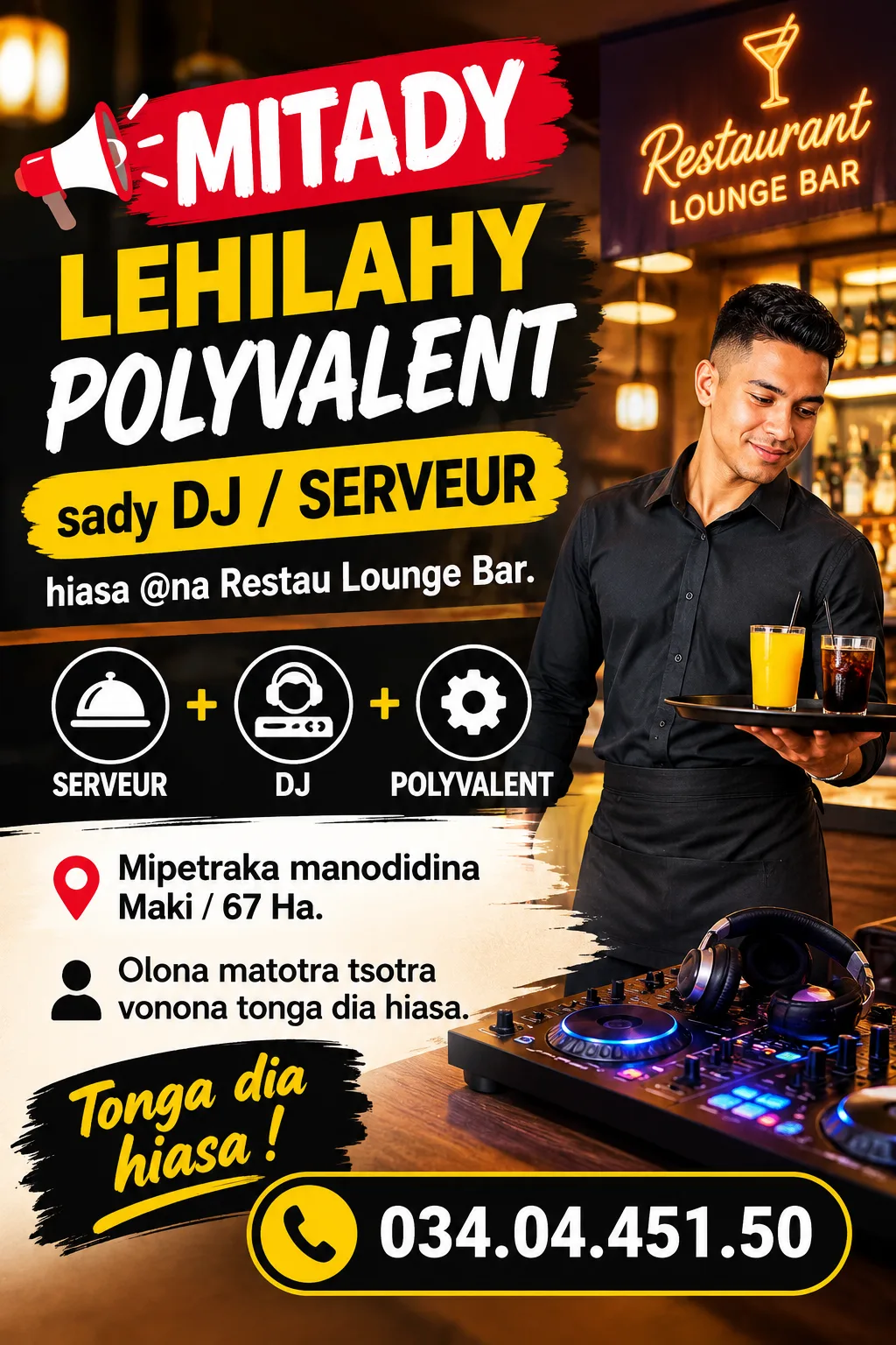 Mitady lehilahy polyvalent sady DJ/SERVEUR — photo 1