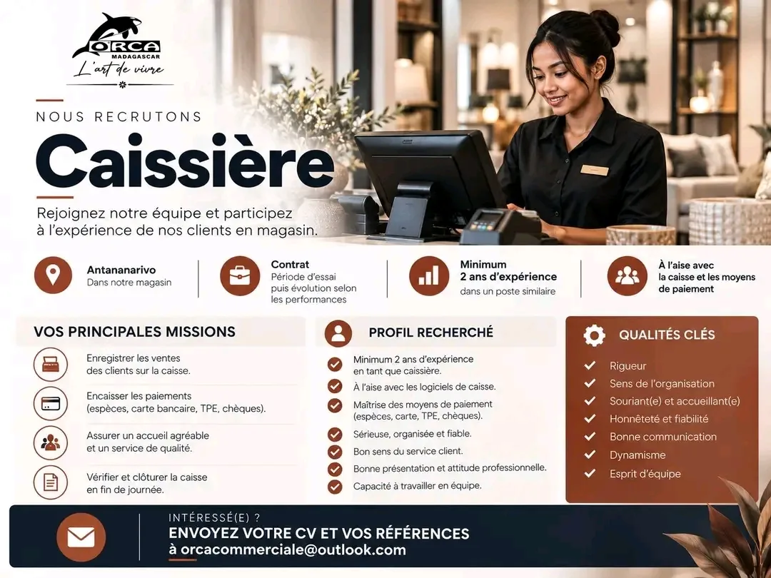 Offre d'emploi _ Caissière — photo 1