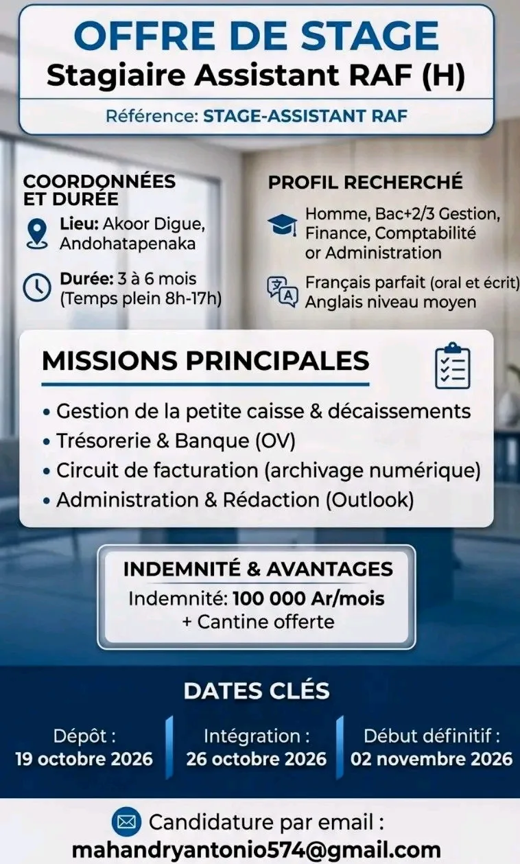 Offre de stagiaires